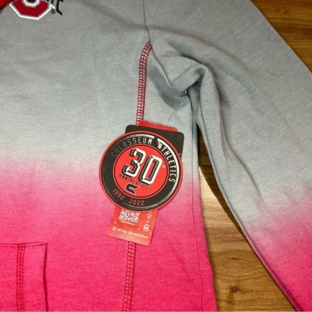 Ohio State Buckeye Colosseum Aurelia Dip-Dye 1/4 Snap Pullover Hoodie‎ SMALL NWT